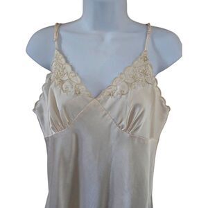 Etienne Cream Lace-Trimmed Nightgown honeymoon fairycore romance bride